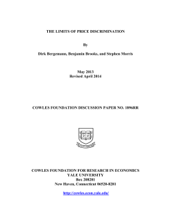 THE LIMITS OF PRICE DISCRIMINATION By Dirk Bergemann