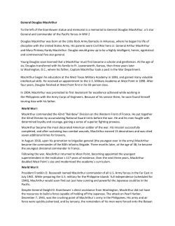 General Douglas MacArthur To the left of the Eisenhower statue and