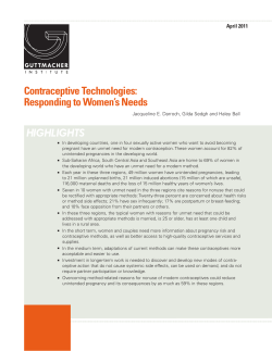 Contraceptive Technologies: Responding to