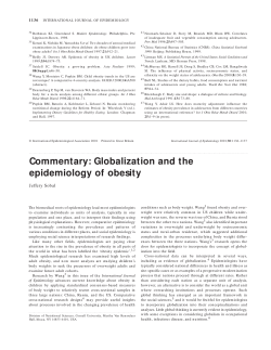 Commentary: Globalization and the epidemiology of obesity