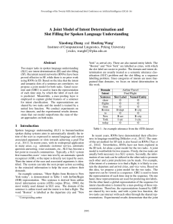 A Joint Model of Intent Determination and Slot Filling for
