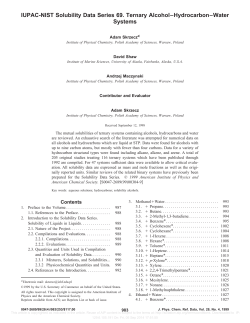 IUPAC-NIST Solubility Data Series 69. Ternary Alcohol