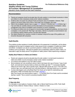 Management of Constipation