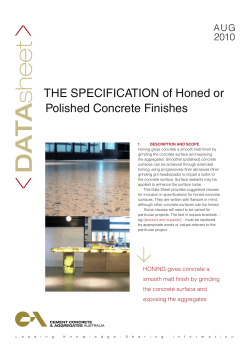 The Specification of Honed or Polished Concrete Finishes