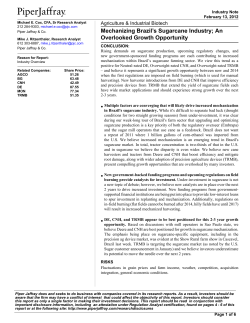 Mechanizing Brazil`s Sugarcane Industry