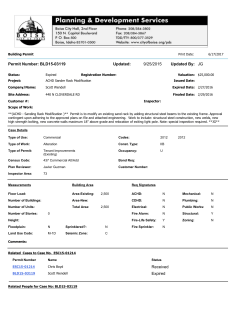 Updated: Updated By: 9/25/2015 JG Permit Number: BLD15