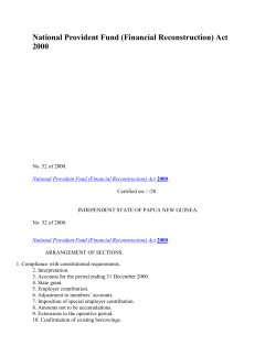 National Provident Fund (Financial Reconstruction) Act 2000