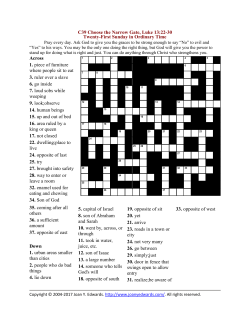 C39 Choose the Narrow Gate, Luke 13:22-30