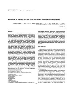 Evidence of Validity for the Foot and Ankle Ability Measure (FAAM)