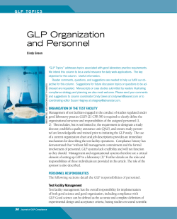 GLP Organization and Personnel