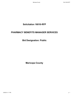 Solicitation 16018-RFP PHARMACY BENEFITS