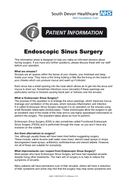 Endoscopic Sinus Surgery - Torbay and South Devon NHS