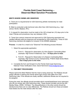 Florida Gold Coast Swimming &ndash; Observed Meet Sanction Procedures