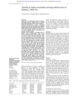 Trends in injury mortality among adolescents in