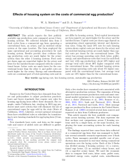 Effects of housing system on the costs of commercial egg production1