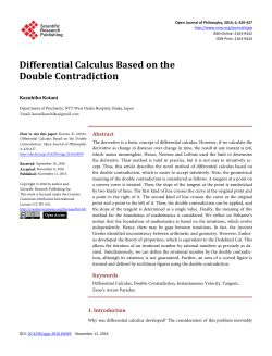 Differential Calculus Based on the Double Contradiction