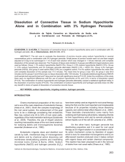 Dissolution of Connective Tissue in Sodium Hypochlorite Alone and