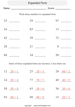 Expanded Form - Math in English