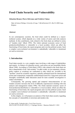 Food Chain Security and Vulnerability