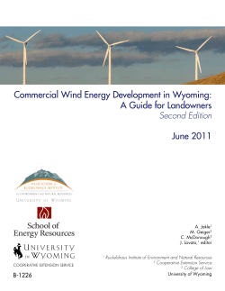 Commercial Wind Energy Development in Wyoming: A Guide for