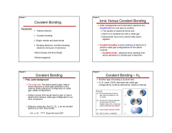 Covalent Bonding Ionic Versus Covalent Bonding
