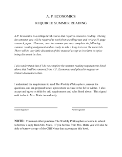 ap economics required summer reading