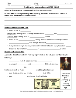 Hamilton`s Economic Plan