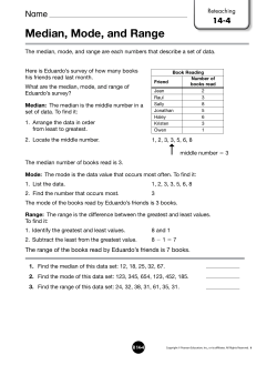 Median, Mode, and Range