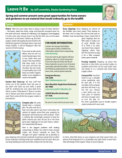 Leave It Be by Jeff Lowenfels, Alaska Gardening Guru Spring Spring