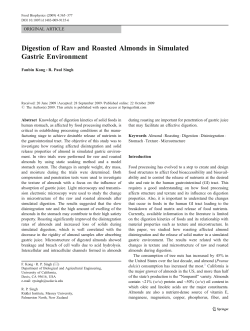 Digestion of Raw and Roasted Almonds in Simulated Gastric