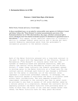C. Reclamation Reform Act of 1982 Peterson v. United States Dept