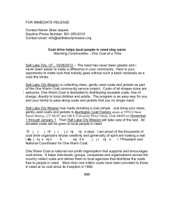 One Warm Coat Drive For 2012