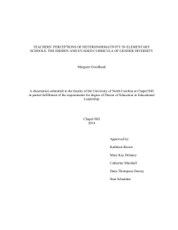 TEACHERS` PERCEPTIONS OF HETERONORMATIVITY IN