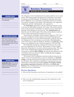 Ratifying the Constitution