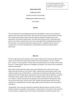 1 Public Opinion Polls Wolfgang Donsbach Dresden