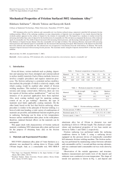 Mechanical Properties of Friction Surfaced 5052 Aluminum