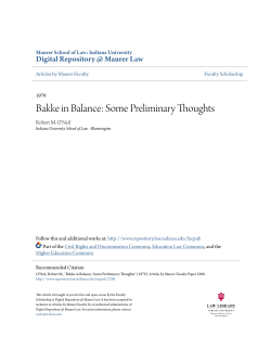 Bakke in Balance: Some Preliminary Thoughts