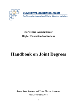 Handbook on Joint Degrees - Universitets