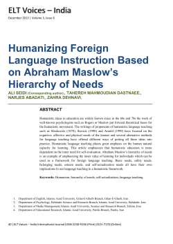 Humanizing Foreign Language Instruction Based on Abraham
