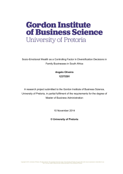 Socio-Emotional Wealth as a Controlling Factor in Diversification