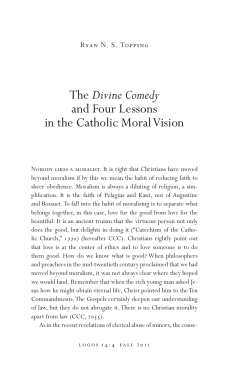 The Divine Comedy and Four Lessons in the Catholic Moral Vision