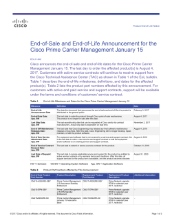End-of-Sale and End-of-Life Announcement for the Cisco Prime