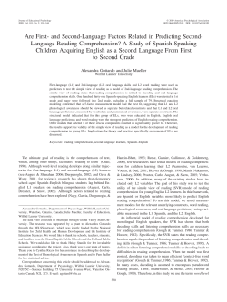 Are First- and Second-Language Factors Related in Predicting