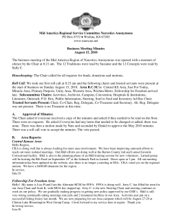 Mid America Regional Service Committee Narcotics Anonymous PO