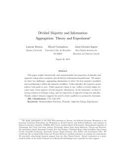Divided Majority and Information Aggregation: Theory and Experiment"