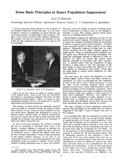 Some Basic Principles in Insect Population