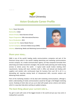 Aston Graduate Career Profile