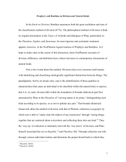Porphyry and Boethius on Division and Natural Kinds