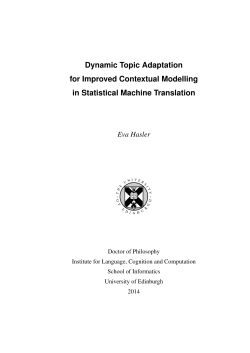 Dynamic Topic Adaptation for Improved Contextual Modelling in