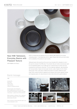 New HIBI Tableware, Everyday Basics with Pleasant Texture Brand
